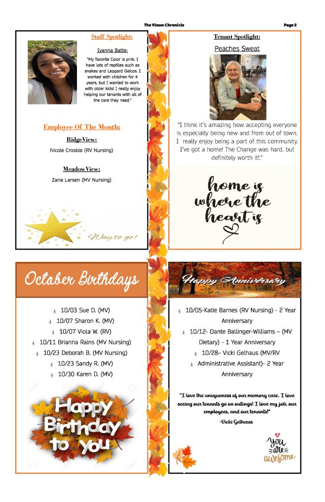 October newsletter - page 2